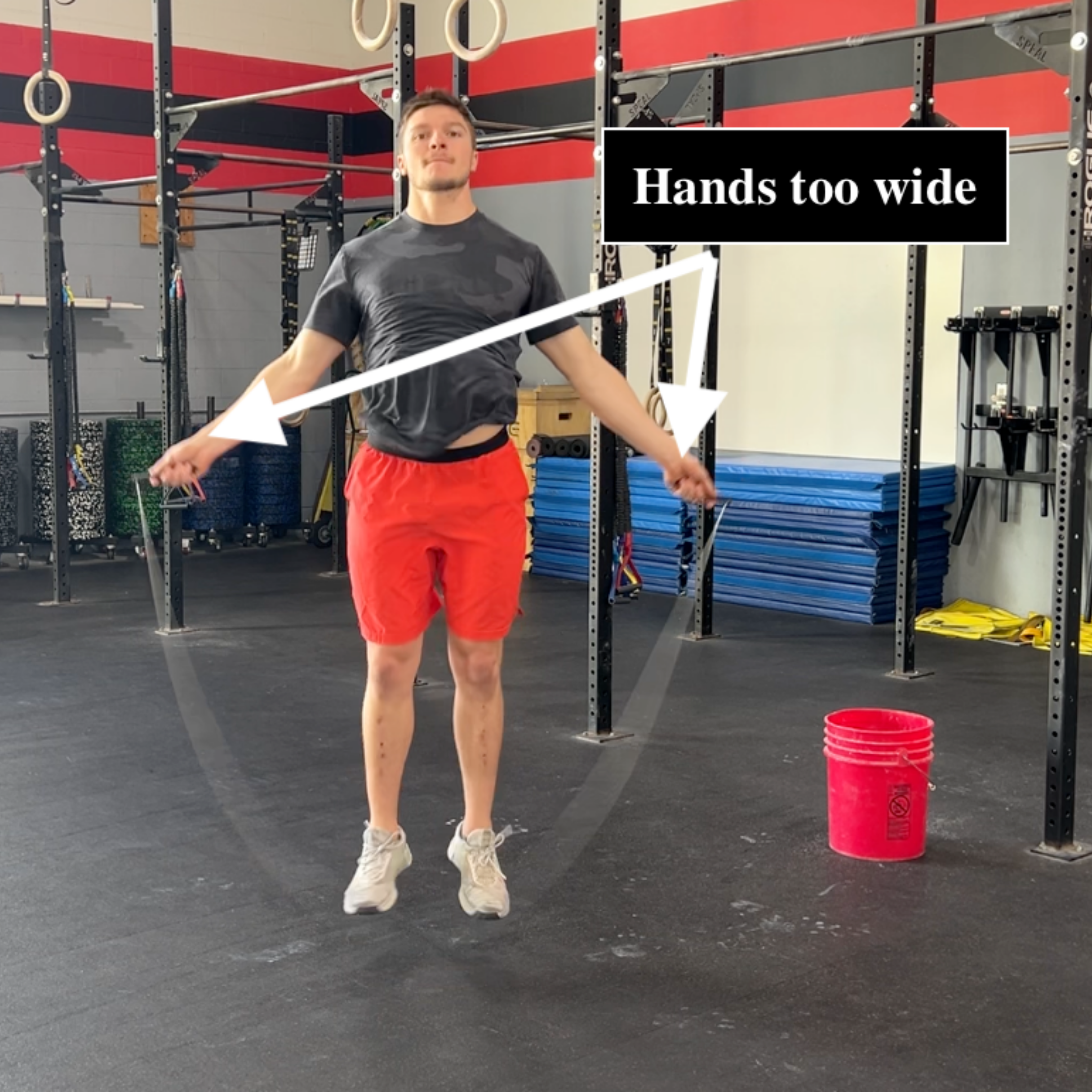 Hands too wide fault — arms flaring out