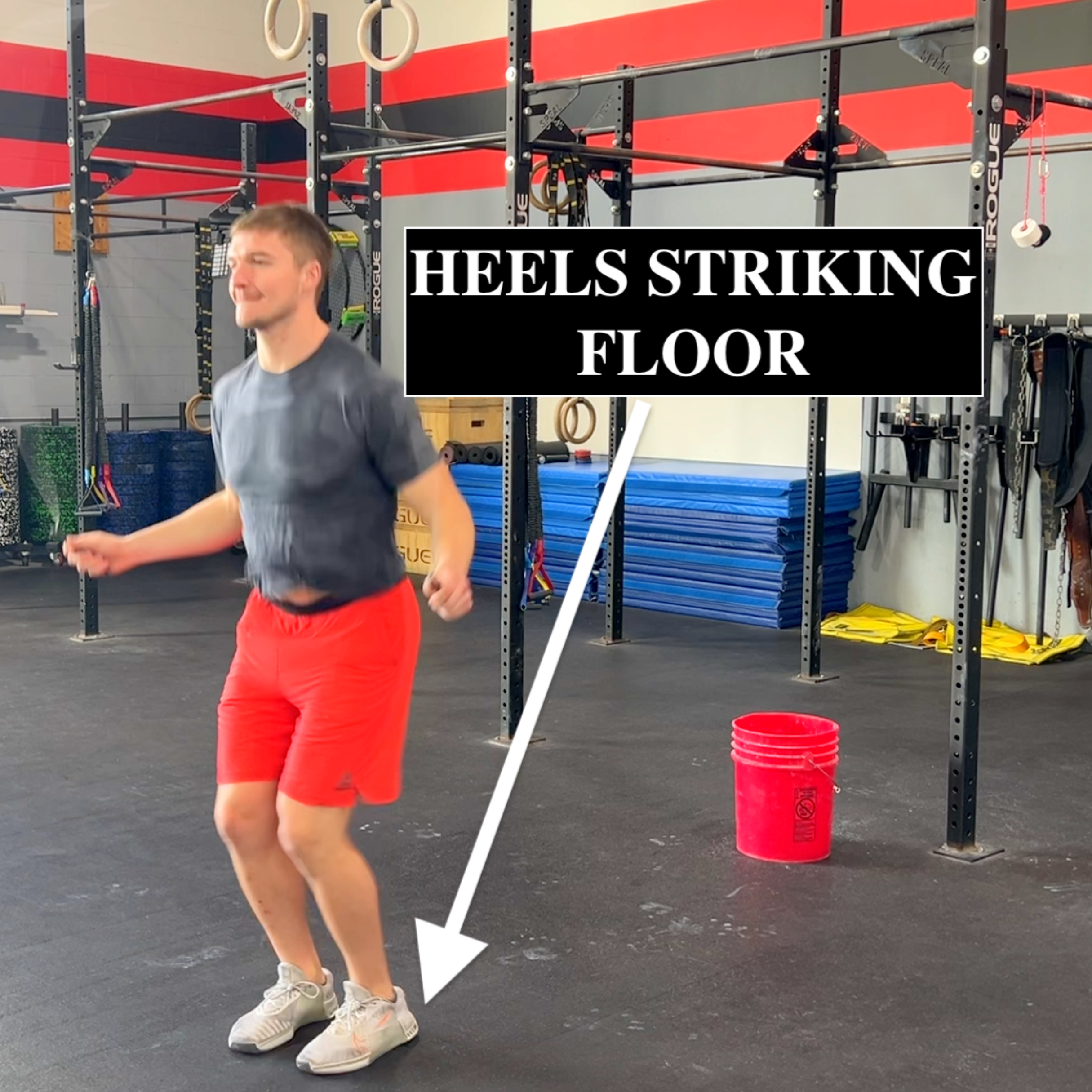 Heel strike fault — heels striking floor